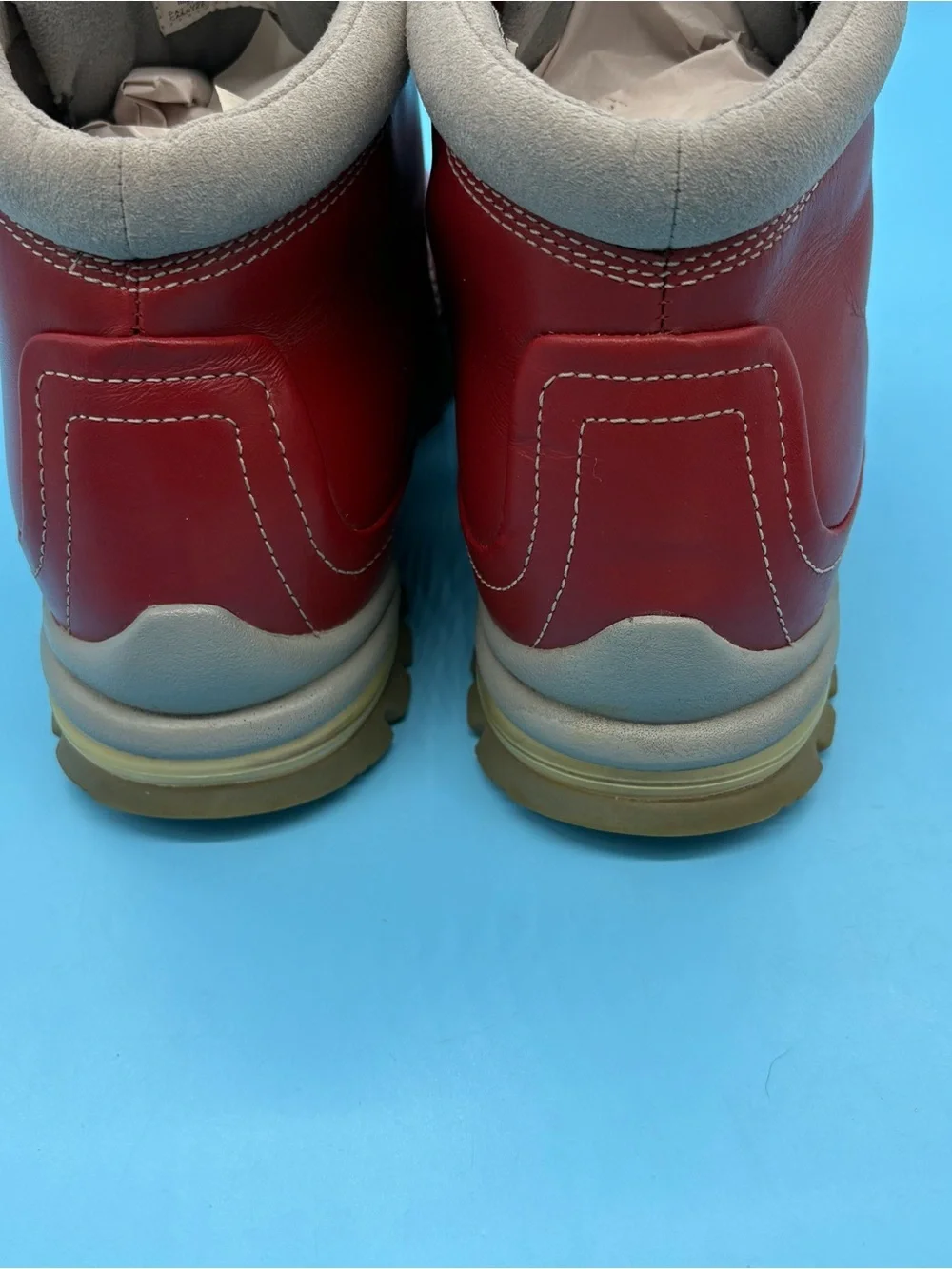 Vintage Women’s Nike Air Primo Leather Hiking Trail Boot Sport Size 12 Red/Cream